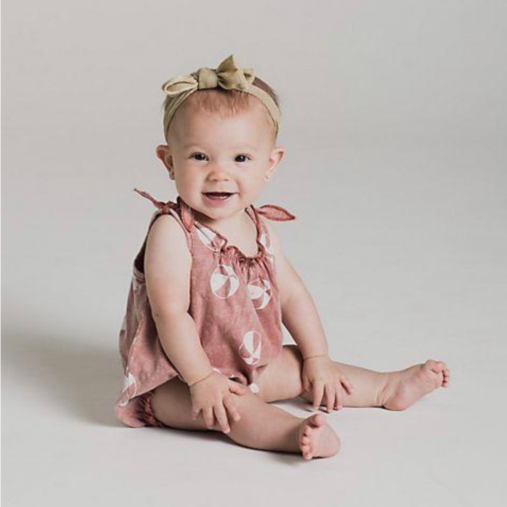 Rylee + Cru red beach ball onesie